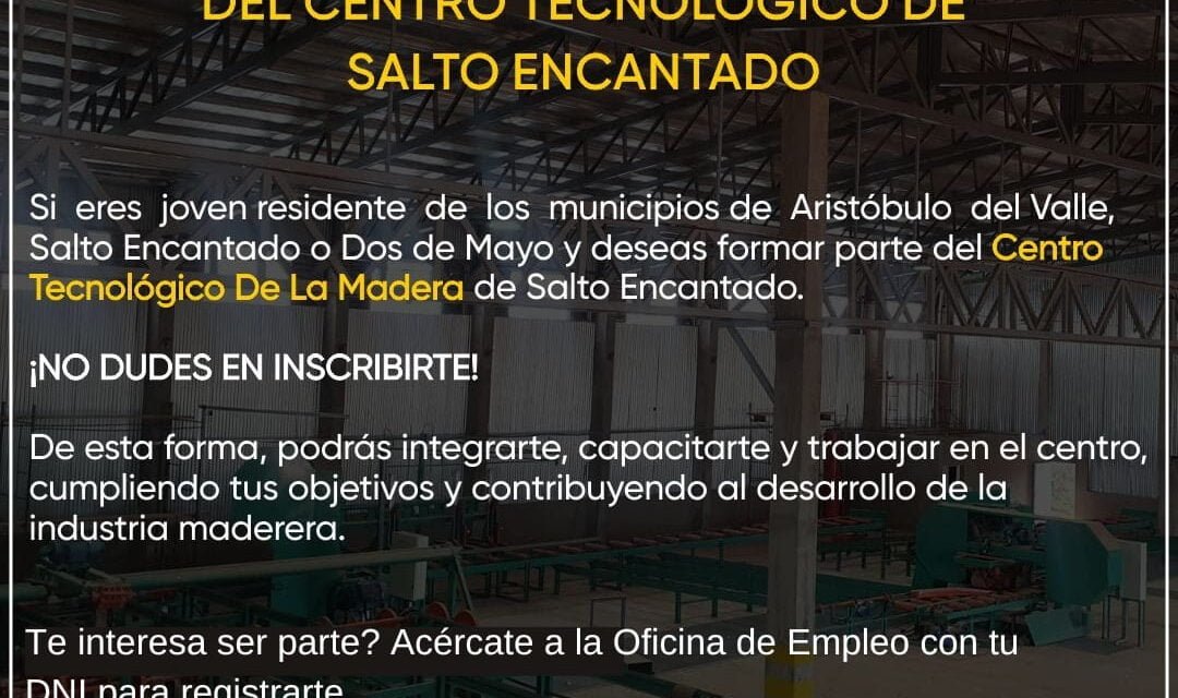 En marzo inauguran el Centro Tecnológico de la Madera en Salto Encantado