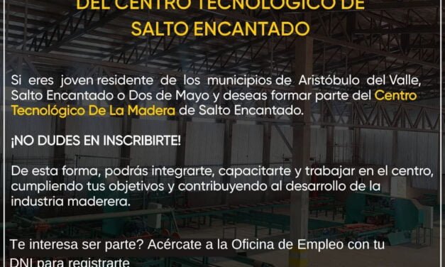 En marzo inauguran el Centro Tecnológico de la Madera en Salto Encantado