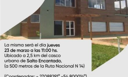 ÉSTE JUEVES INAUGURAN EL CENTRO TECNOLOGICO DE LA MADERA EN SALTO ENCANTADO