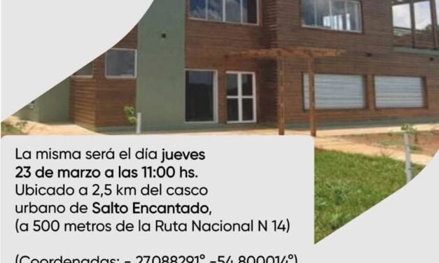 ÉSTE JUEVES INAUGURAN EL CENTRO TECNOLOGICO DE LA MADERA EN SALTO ENCANTADO