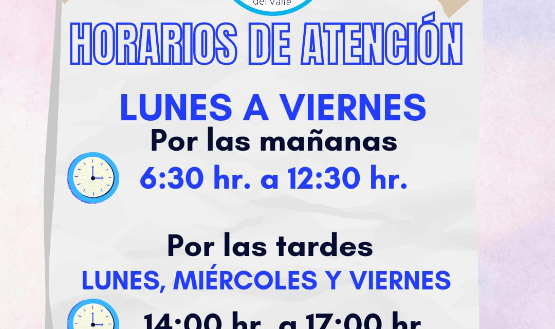 DÍAS Y HORARIOS DE ATENCIÓN EN LA OFICINA DE EMPLEO DE ARISTÓBULO DEL VALLE