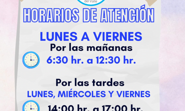 DÍAS Y HORARIOS DE ATENCIÓN EN LA OFICINA DE EMPLEO DE ARISTÓBULO DEL VALLE