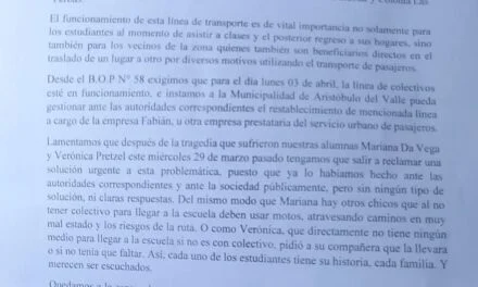 “EXIGIMOS QUE EL DÍA LUNES LA LÍNEA DE COLECTIVOS ESTÉ EN FUNCIONAMIENTO”