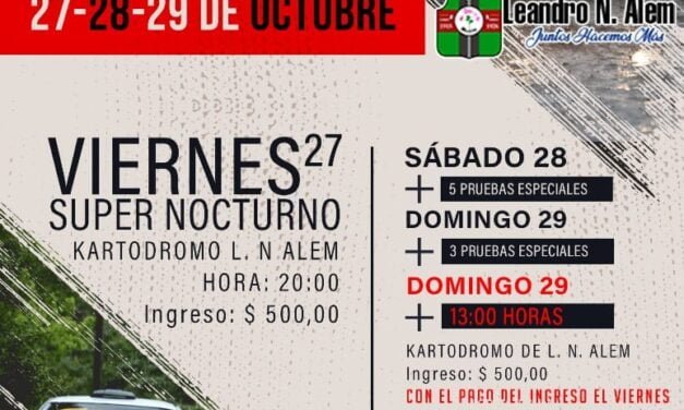 EN MARCHA LA SEXTA FECHA DEL MISIONERO DE RALLY EN ALEM