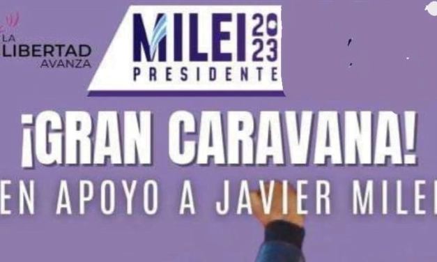 CARAVANA EN APOYO A JAVIER MILEI EN ARISTÓBULO DEL VALLE