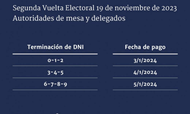EL 3 DE ENERO INICIAN PAGO A LAS AUTORIDADES DE MESA