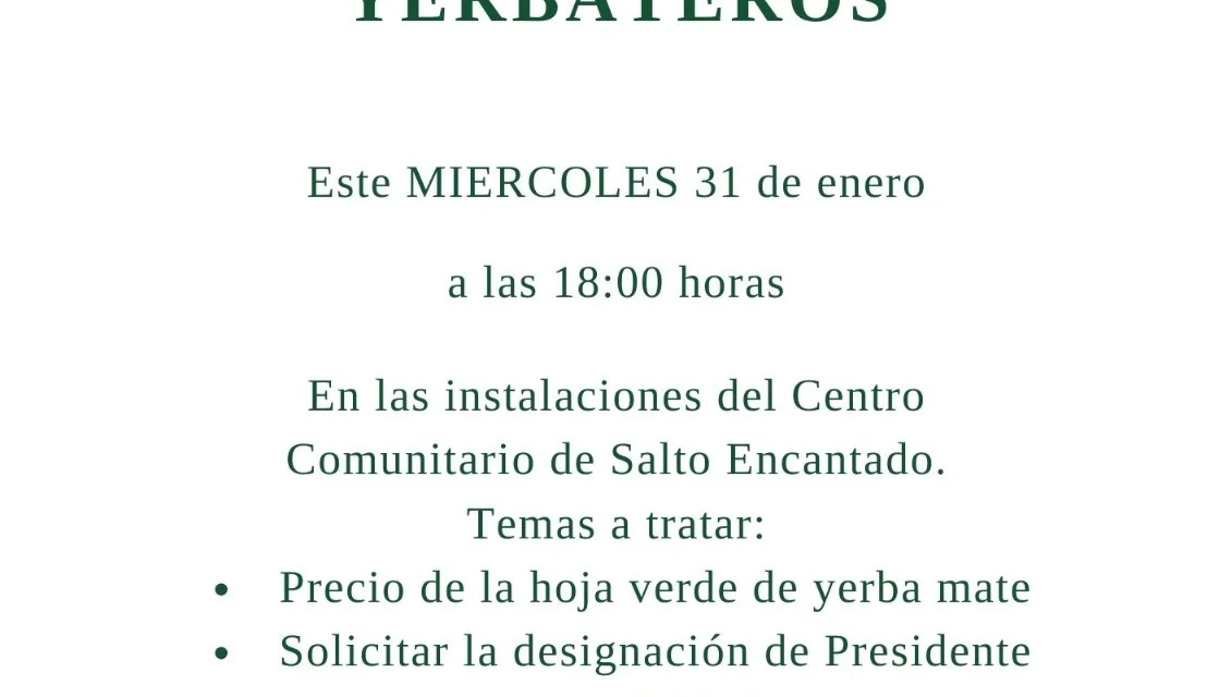 SUSPENDEN LA COSECHA DE YERBA PARA MEJOR EL PRECIO