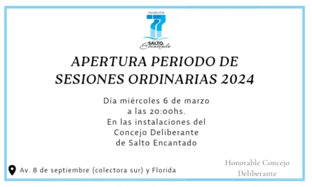 “LEY DE LA CAUSALIDAD ” EN APERTURA DEL AÑO LEGISLATIVO EN SALTO ENCANTADO