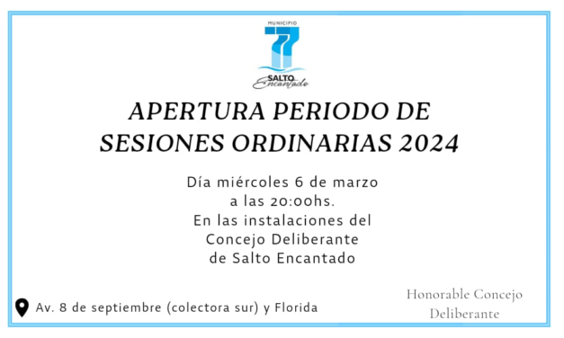 “LEY DE LA CAUSALIDAD ” EN APERTURA DEL AÑO LEGISLATIVO EN SALTO ENCANTADO