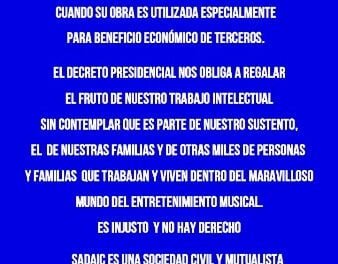 SADAIC DICE QUE LOS SALONES DE FIESTAS DEBEN PAGAR POR DERECHOS DE OBRAS MUSICALES