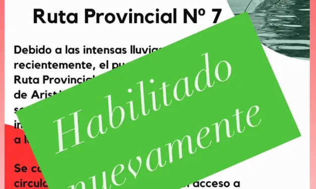TRÀNSITO HABILITADO EN RUTA 7