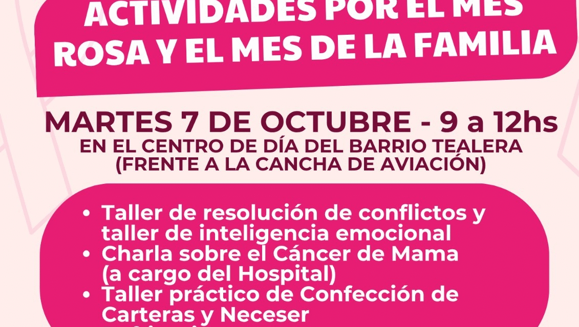 JORNADA DE BIENESTAR Y PREVENCIÓN POR EL MES ROSA Y DE LA FAMILIA 