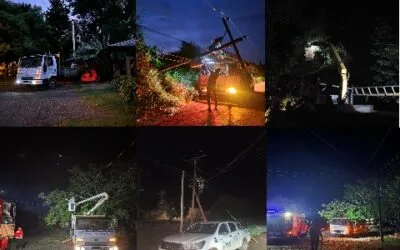 DESTACADA LABOR OPERATIVA DEL PERSONAL DE LA COOPERATIVA CAINGUÁS TRAS EL TEMPORAL PARA RESTABLECER EL SERVICIO ELÉCTRICO