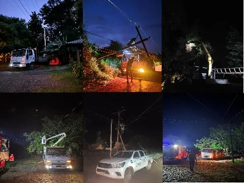 DESTACADA LABOR OPERATIVA DEL PERSONAL DE LA COOPERATIVA CAINGUÁS TRAS EL TEMPORAL PARA RESTABLECER EL SERVICIO ELÉCTRICO