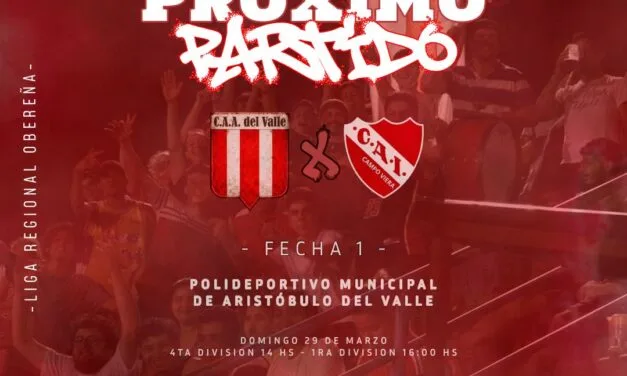 ATLÉTICO A. DEL VALLE DEBUTA DE LOCAL EN EL APERTURA DE LA LIGA OBEREÑA