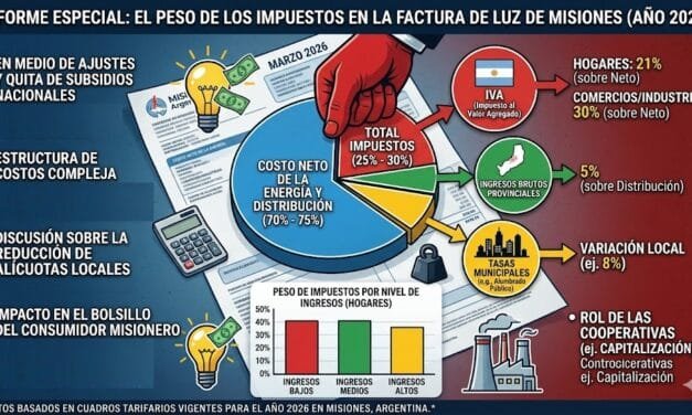 EL PESO DE LOS IMPUESTOS EN LA FACTURA DE LUZ EN MISIONES